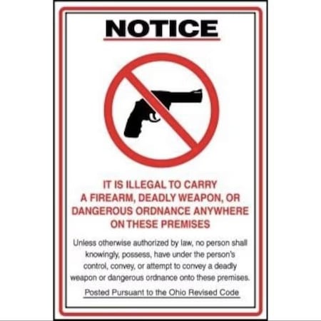 Accuform OHIO WEAPON REVISED CODE SAFETY MACC547XP MACC547XP